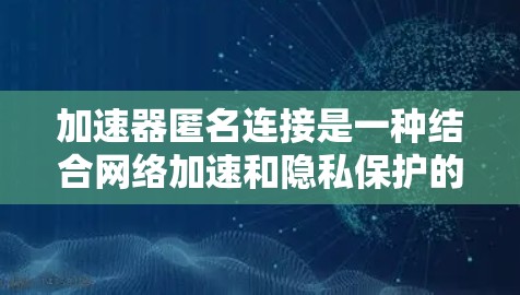 加速器匿名连接是一种结合网络加速和隐私保护的技术,通过使用加速器和匿名网络连接,用户可以在匿名环境下获得更快的网络访问速度。以下是对加速器匿名连接的详细分析 加速器匿名连接是一种结合网络加速和隐私保护的技术,通过使用加速器和匿名网络连接,用户可以在匿名环境下获得更快的网络访问速度。以下是对加速器匿名连接的详细分析