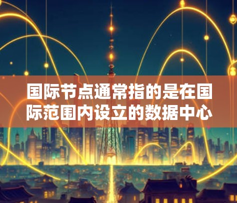 国际节点通常指的是在国际范围内设立的数据中心或网络节点,用于支持企业的全球化业务。这些节点可以帮助企业在不同地区提供更高效、更可靠的服务,确保数据存储、计算和应用服务的高可用性和快速响应 国际节点通常指的是在国际范围内设立的数据中心或网络节点,用于支持企业的全球化业务。这些节点可以帮助企业在不同地区提供更高效、更可靠的服务,确保数据存储、计算和应用服务的高可用性和快速响应